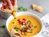 Plated Creamy vegan queso recipe