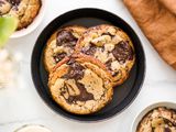 Tahini Chocolate chip cookies on plate