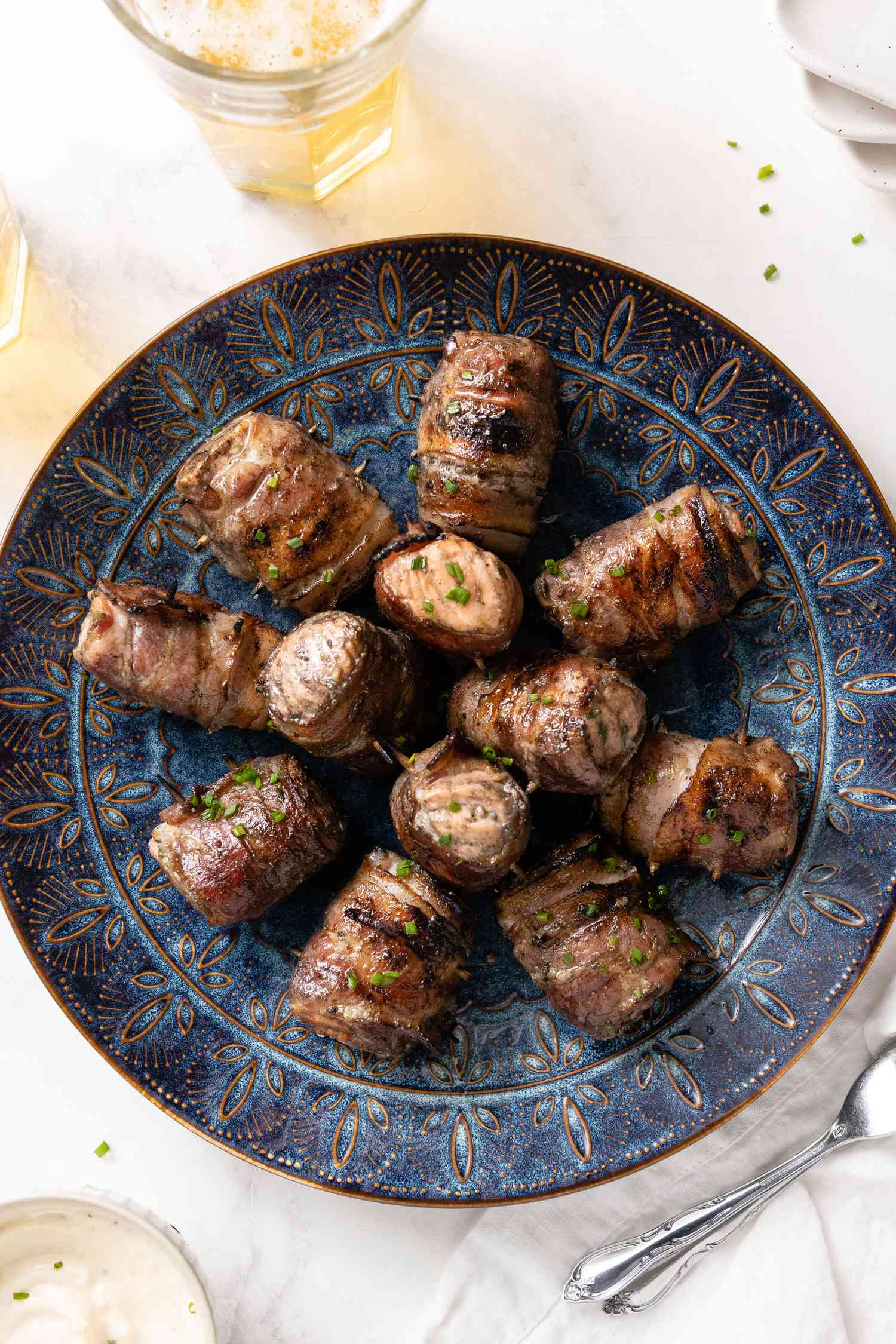 Grilled Bacon-Wrapped Salmon Bites with Lemon Garlic Mayo