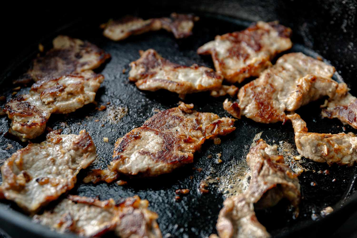 Pork Cooked on Skillet for Bánh Mì Recipe