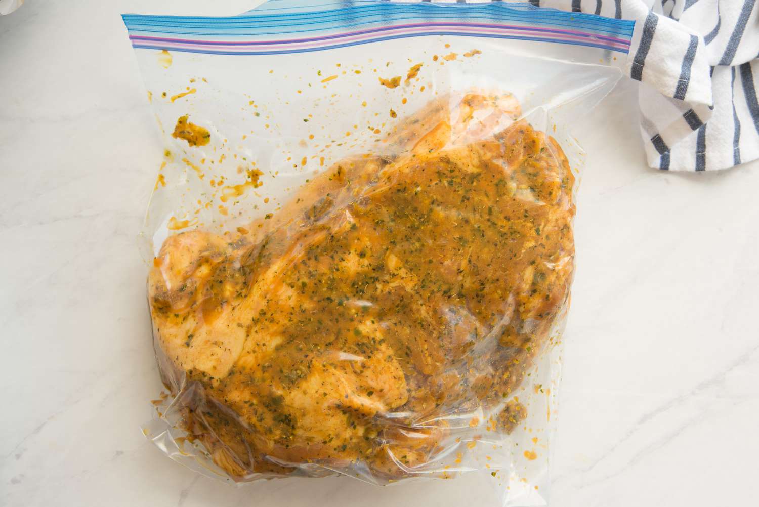 Pork Shoulder Marinating in a Ziploc Bag