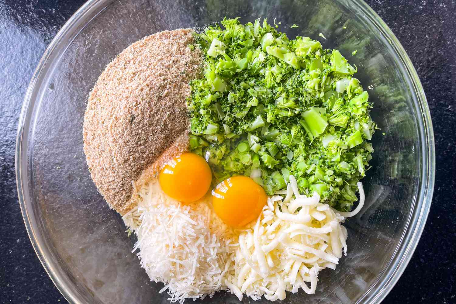 bowl of broccoli tots ingredients