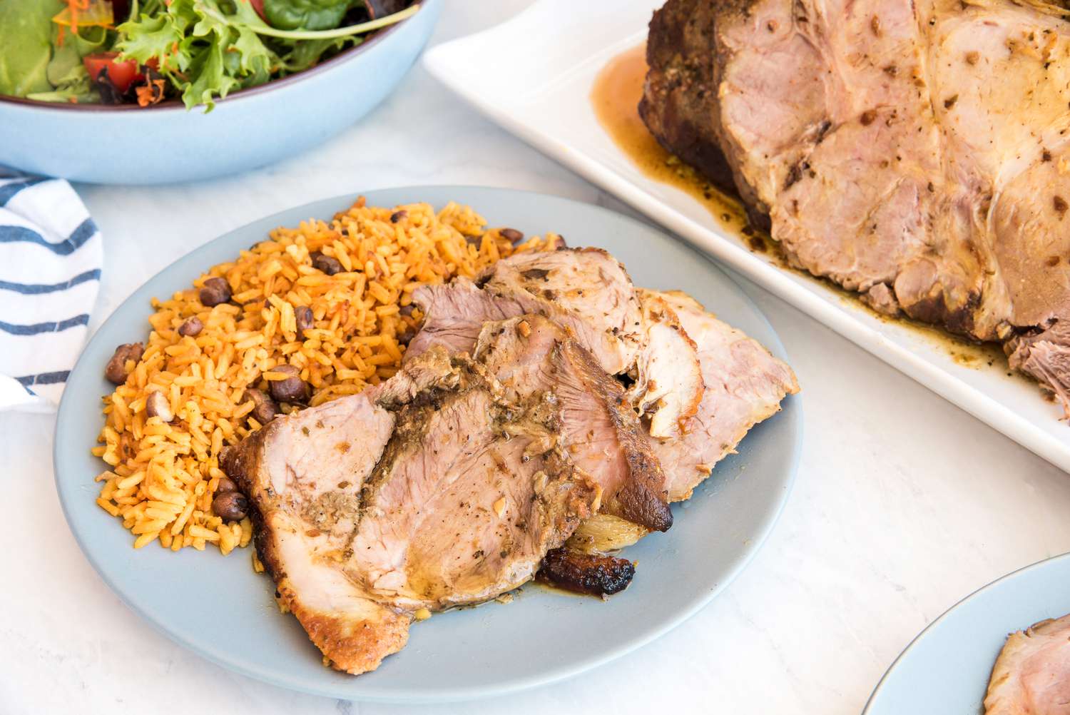 Instant Pot Pernil Served with Rice