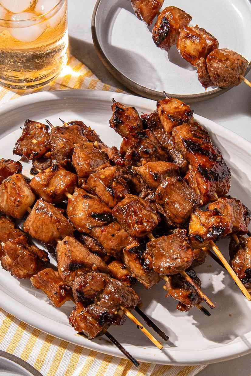 Brochettes de porc grillées